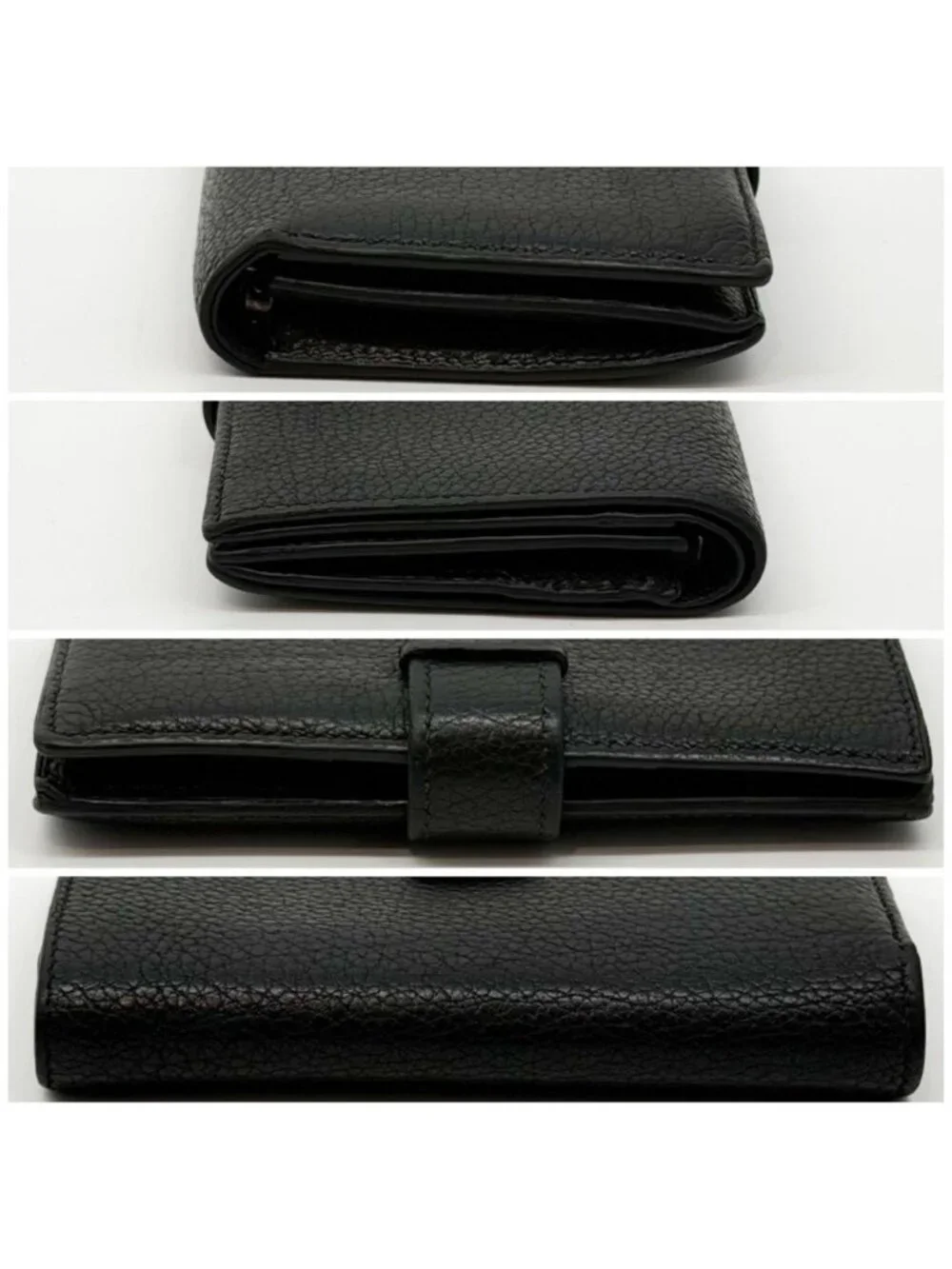 Hermes Jura Togo Bearn Black Leather Compact Bifold Wallet